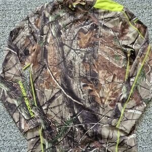 Under Armour RealTree Camo Long Sleeve Shirt Neon Green Size 2XL